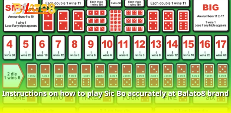 Instructions on how to play Sic Bo accurately at Balato8 brand